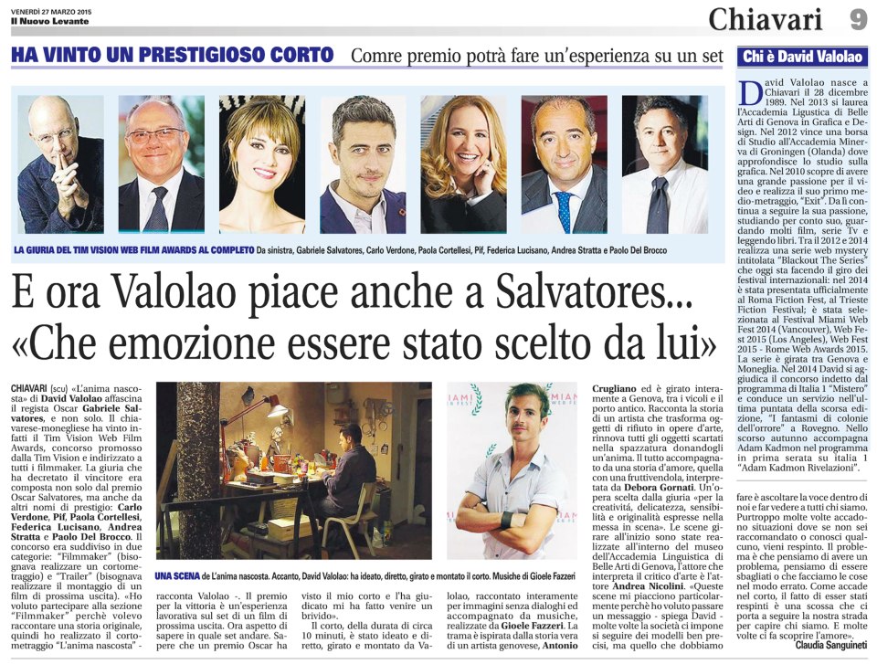 Articolo-giornale-27-Marzo-2015-David-Valolao-Tim-Vision